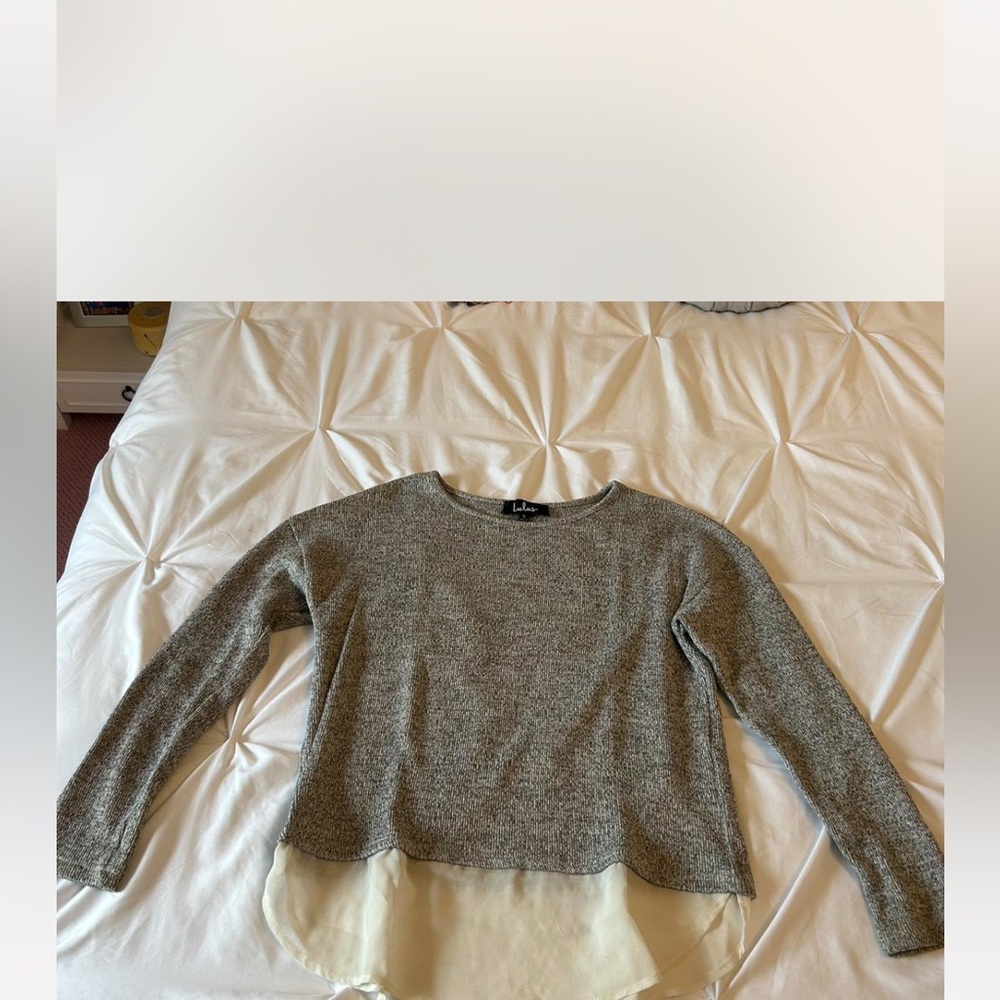 Lulu's Gray Knit Sweater